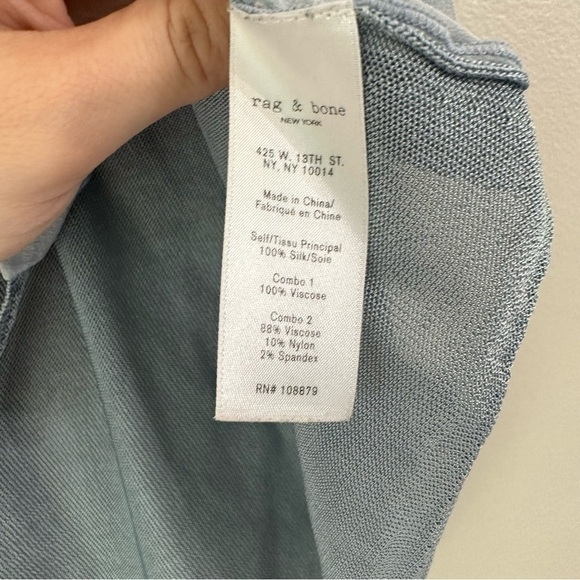 Rag and bone 100% Silk Scoop Neck Blue tank top size Small , rag & bone - Picture 9 of 10